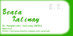 beata kalinay business card